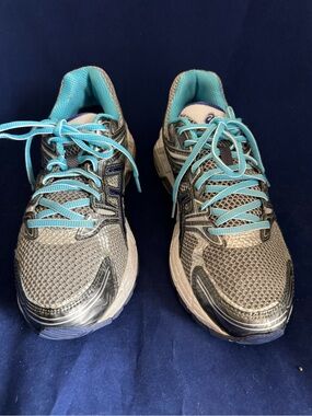 Asics GT-1000 Running Shoes T2L7N (D) Women 8.5 Gray Turquoise Purple 25.5CM